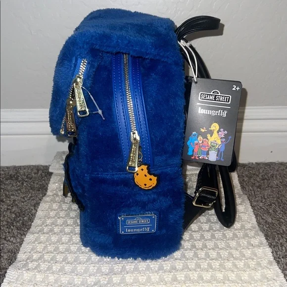 NWT Loungefly Sesame Street Cookie Monster Cosplay Mini Backpack W/Coin Bag - Picture 11 of 14